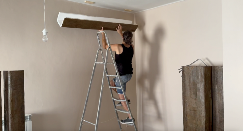 ceiling beam install italy